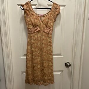 Tan Lace Dress